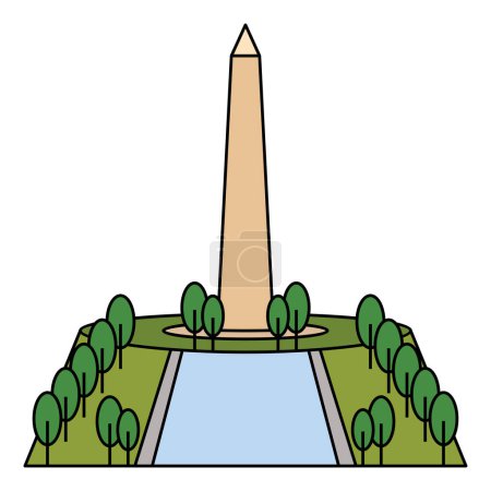 Illustration for World famous building for Washington Monument USA - Royalty Free Image