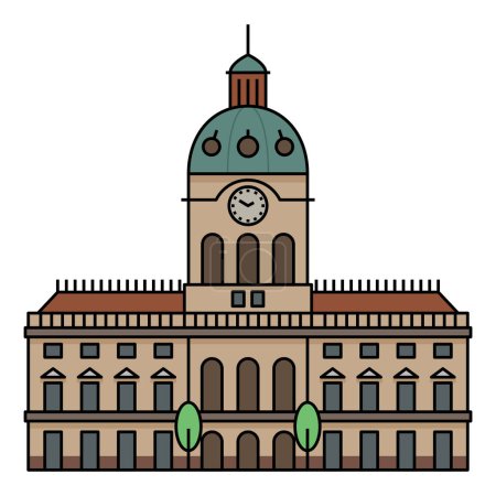 Ilustración de Edificio de fama mundial para Charlottenburg Palace Belin Alemania. - Imagen libre de derechos