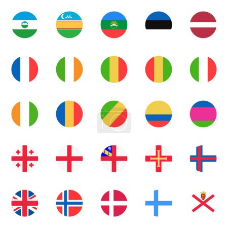 Illustration for World national flags vector illustrations. - Royalty Free Image