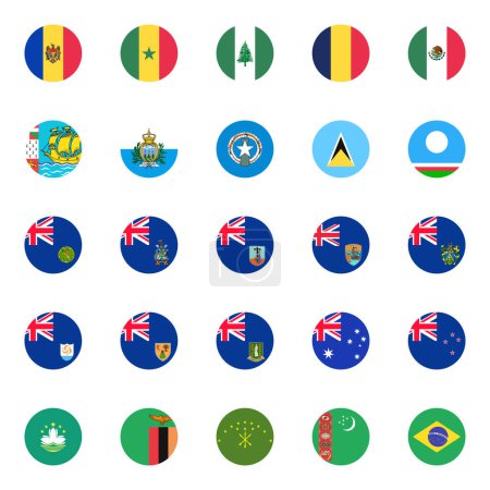 Ilustración de Ilustraciones vectoriales banderas nacionales mundiales. - Imagen libre de derechos