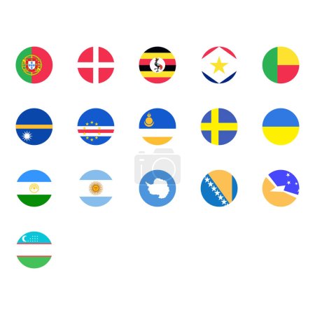 Ilustración de Ilustraciones vectoriales banderas nacionales mundiales. - Imagen libre de derechos