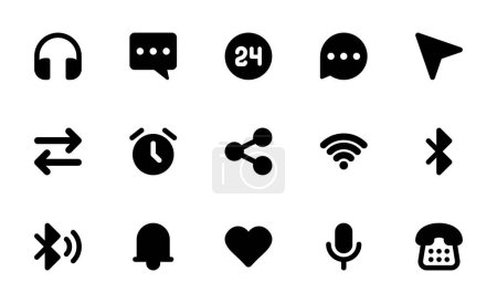 Illustration for Glyph icons set for Contact. - Royalty Free Image