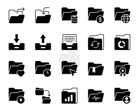 Illustration for Glyph icons set for Folder. - Royalty Free Image