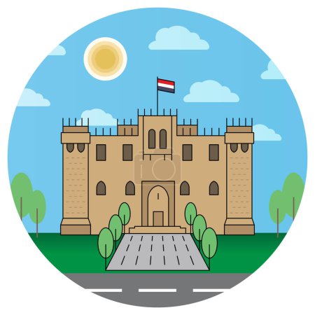 Téléchargez les illustrations : Bâtiment de renommée mondiale pour Qaitbay Alexandrie Egypte Citadelle. - en licence libre de droit