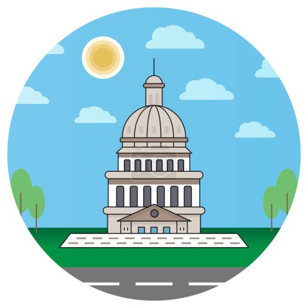 Illustration for World famous building for Texas State Capitol Austin. - Royalty Free Image