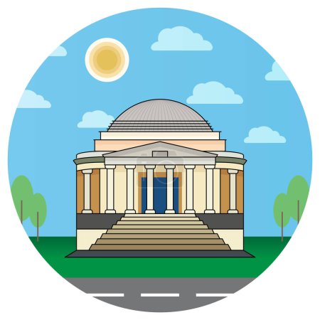 Illustration for World famous building for Thomas Jefferson Memorial Washington DC. - Royalty Free Image