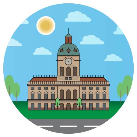 Ilustración de Edificio de fama mundial para Charlottenburg Palace Belin Alemania. - Imagen libre de derechos