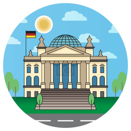 World famous building for Reichstag Berlin Germany.
