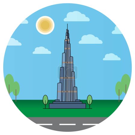 World famous building for Burj Khalifa Tower Dubai UAE.