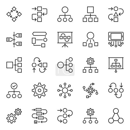 Outline icons set for Workflow.