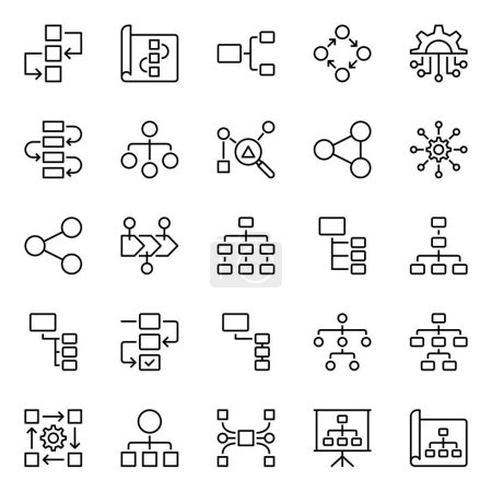 Outline icons set for Workflow.