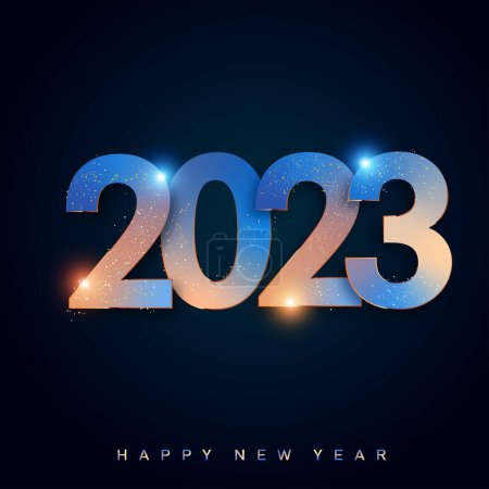 Photo for 2023 Happy New Year with light effect text. Vector illustration - Royalty Free Image
