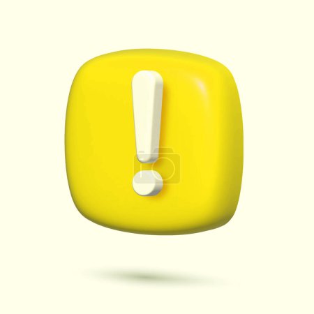 Photo for 3d yellow danger attention bell or emergency notifications alert on rescue warning 3d icon. Vector illustration - Royalty Free Image