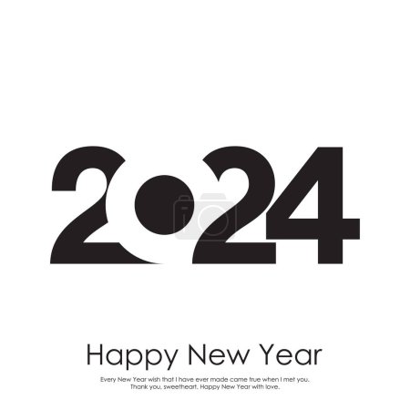 Illustration for 2024 Happy New Year logo text design. Vector illustration - Royalty Free Image