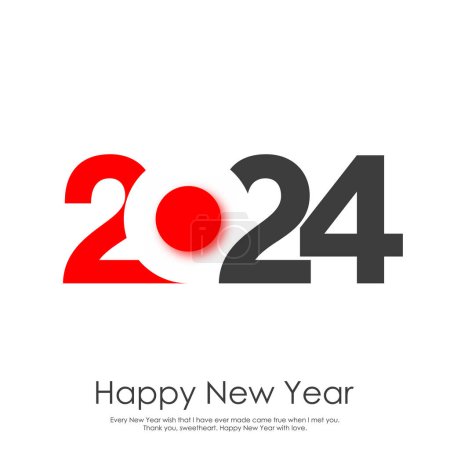 Ilustración de 2024 Feliz año nuevo logotipo de diseño de texto. Ilustración vectorial - Imagen libre de derechos