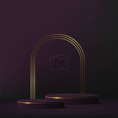 Photo for Set of modern trendy color cylinder podiums. Vector illustration - Royalty Free Image