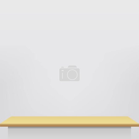 Photo for Modern white and gold cylinder pedestal podium. Cosmetic banner display. Vector illustration - Royalty Free Image