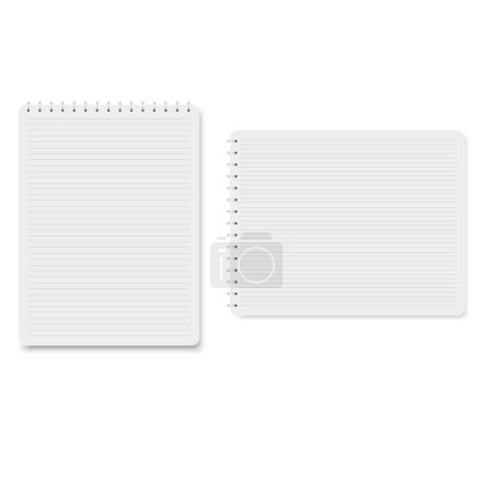 Photo for Blank realistic spiral notepad notebook isolated on white background. Vector illustration - Royalty Free Image