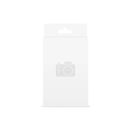 Photo for Realistic white box packaging with hanger isolated on white background. vector illustration - Royalty Free Image