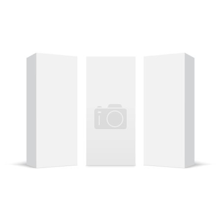 Photo for Realistic white box packaging isolated on white background. vector illustration - Royalty Free Image