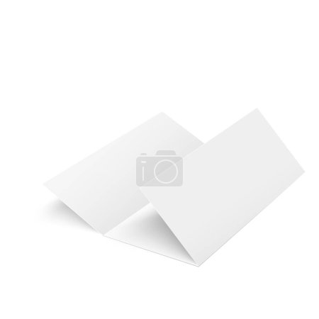 Photo for Tri folded booklet mockup. Blank white brochure mock up. Isolated vector illustration on white background. Vector. - Royalty Free Image