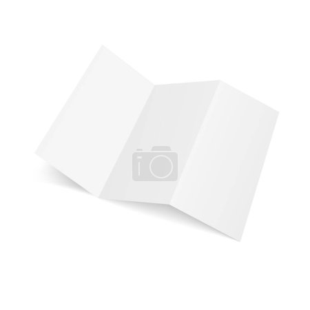 Photo for Tri folded booklet mockup. Blank white brochure mock up. Isolated vector illustration on white background. Vector. - Royalty Free Image