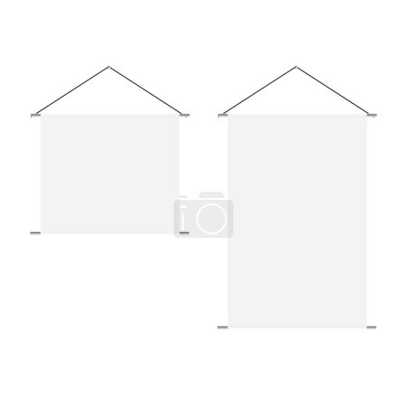 Photo for Empty white bunting pennants of various shapes. Vector. - Royalty Free Image