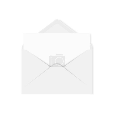 Photo for Opened white envelope isolated on a white. Vector. - Royalty Free Image