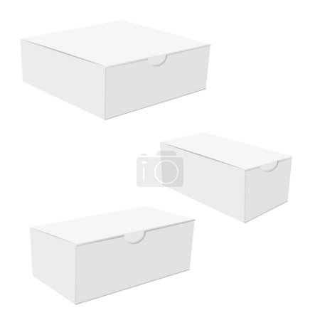 Photo for Realistic cardboard boxes mockup. Can be use for food, cosmetic, software and etc. Vector illustration - Royalty Free Image
