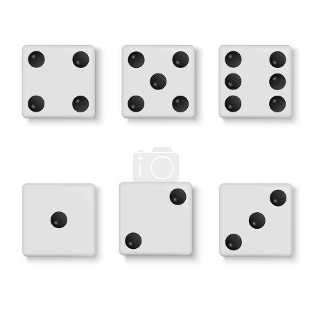 Photo for White web 2.0 button domino game block with shadow. Vector illustration - Royalty Free Image