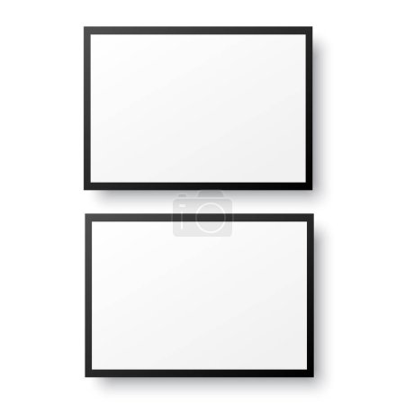 Photo for Two realistic picture frames with soft frame. Vector illustration - Royalty Free Image