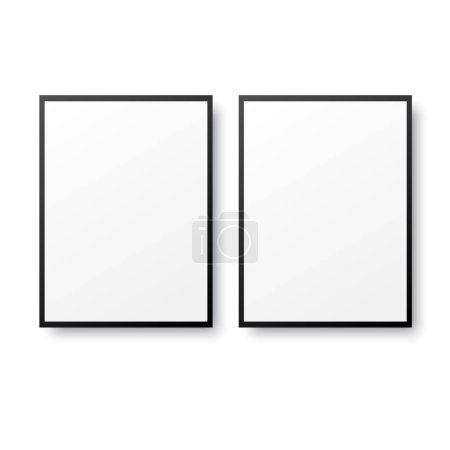 Photo for Two realistic picture frames with soft frame. Vector illustration - Royalty Free Image