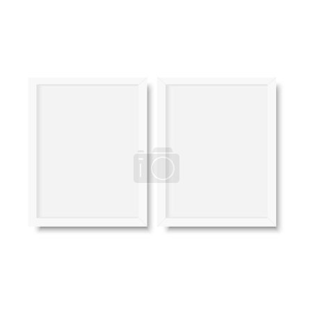 Photo for 3D white picture frame design. Vector illustration - Royalty Free Image
