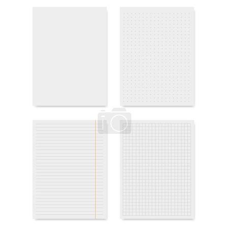 Photo for Set of notebooks with spirals and with different texture inside. Vector. - Royalty Free Image