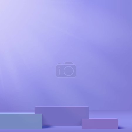 Photo for Blue podium or pedestal with spotlight. Vector illustration - Royalty Free Image