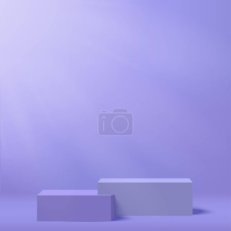 Photo for Blue podium or pedestal with spotlight. Vector illustration - Royalty Free Image