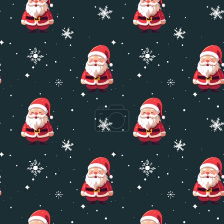 Illustration for Winter seamless pattern with Santa Claus. Christmas vector pattern. Winter background - Royalty Free Image