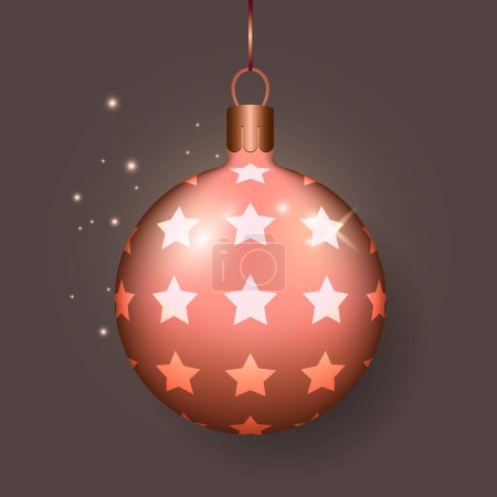 Illustration for Christmas ball vector design. New year ball in red and rose color for xmas season decoration. - Royalty Free Image
