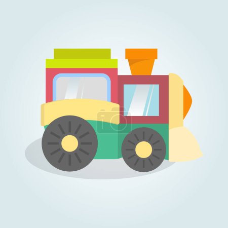 Illustration for Vector locomotive cartoon. Illustration of a cute toy train.  Children toy - Royalty Free Image