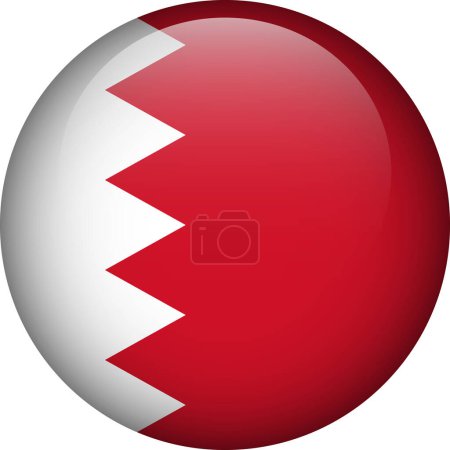 Ilustración de Botón de bandera de Bahréin. Emblema de Bahréin. Bandera vectorial, símbolo. Colores y proporción correctamente. - Imagen libre de derechos
