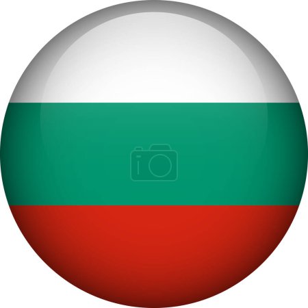 Téléchargez les illustrations : Bouton drapeau Bulgarie. Emblème de la Bulgarie. Drapeau vecteur, symbole. Couleurs et proportions correctes. - en licence libre de droit