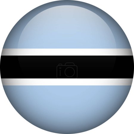 Ilustración de Botswana botón de bandera. Bandera redonda de Botswana. Bandera vectorial, símbolo. Colores y proporción correctamente. - Imagen libre de derechos