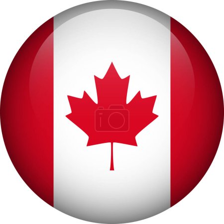 Téléchargez les illustrations : Bouton drapeau du Canada. Emblème du Canada. Drapeau vecteur, symbole. Couleurs et proportions correctes. - en licence libre de droit