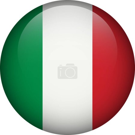 Téléchargez les illustrations : Bouton drapeau Italie. Emblème de l'Italie. Drapeau vecteur, symbole. Couleurs et proportions correctes. - en licence libre de droit