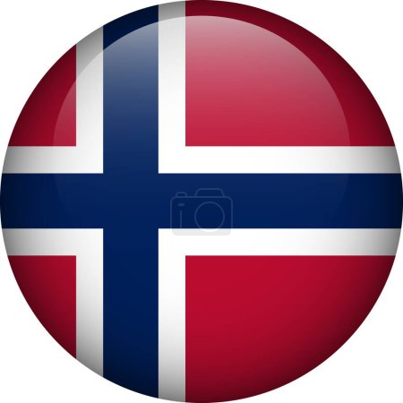 Téléchargez les illustrations : Bouton drapeau Norvège. Emblème de la Norvège. Drapeau vecteur, symbole. Couleurs et proportions correctes. - en licence libre de droit