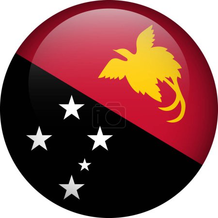 Téléchargez les illustrations : Papouasie-Nouvelle-Guinée bouton drapeau. Drapeau rond de Papouasie-Nouvelle-Guinée. Drapeau vecteur, symbole. Couleurs et proportions correctes. - en licence libre de droit