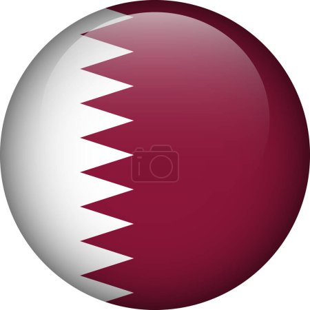 Téléchargez les illustrations : Bouton drapeau Qatar. Emblème du Qatar. Drapeau vecteur, symbole. Couleurs et proportions correctes. - en licence libre de droit