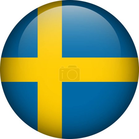 Téléchargez les illustrations : Bouton drapeau Suède. Emblème de la Suède. Drapeau vecteur, symbole. Couleurs et proportions correctes. - en licence libre de droit