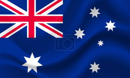 Illustration for Australia vector flag. Australian flag. Flag of Australia. Australia flag illustration. Australian background, banner - Royalty Free Image