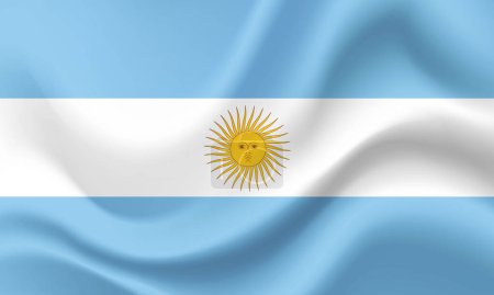 Illustration for Argentine flag. Argentina flag. Flag of Argentina. Official colors and proportion correctly. Argentine symbol, icon. - Royalty Free Image